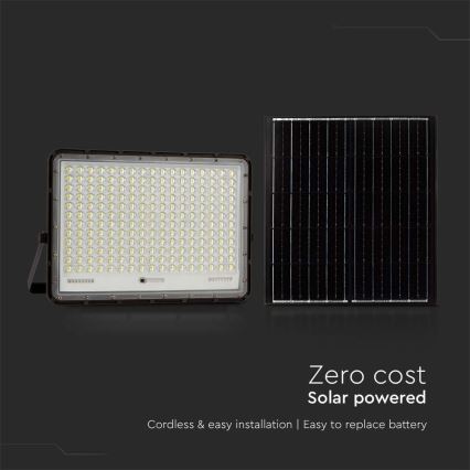 LED Proyector solar de exterior LED/30W/3,2V 6400K negro IP65 20000 mAh + control remoto