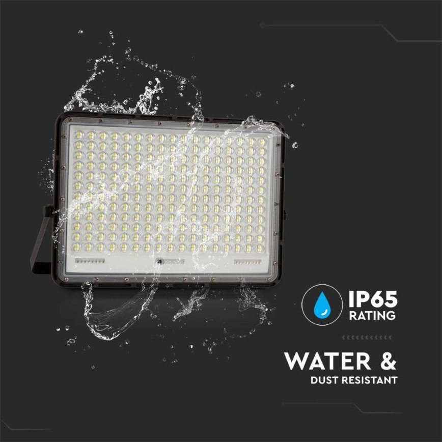 LED Proyector solar de exterior LED/30W/3,2V 6400K negro IP65 20000 mAh + control remoto