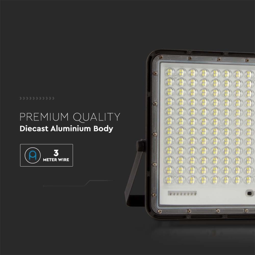 LED Proyector solar de exterior LED/30W/3,2V 6400K negro IP65 20000 mAh + control remoto