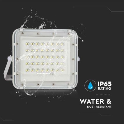 Proyector LED solar regulable para exterior LED/6W/3,2V IP65 4000K 5000 mAh blanco + mando a distancia
