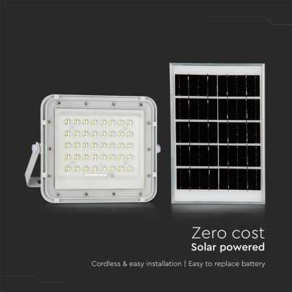 Proyector solar LED regulable de exterior LED/6W/3,2V IP65 6400K 5000 mAh blanco + mando a distancia