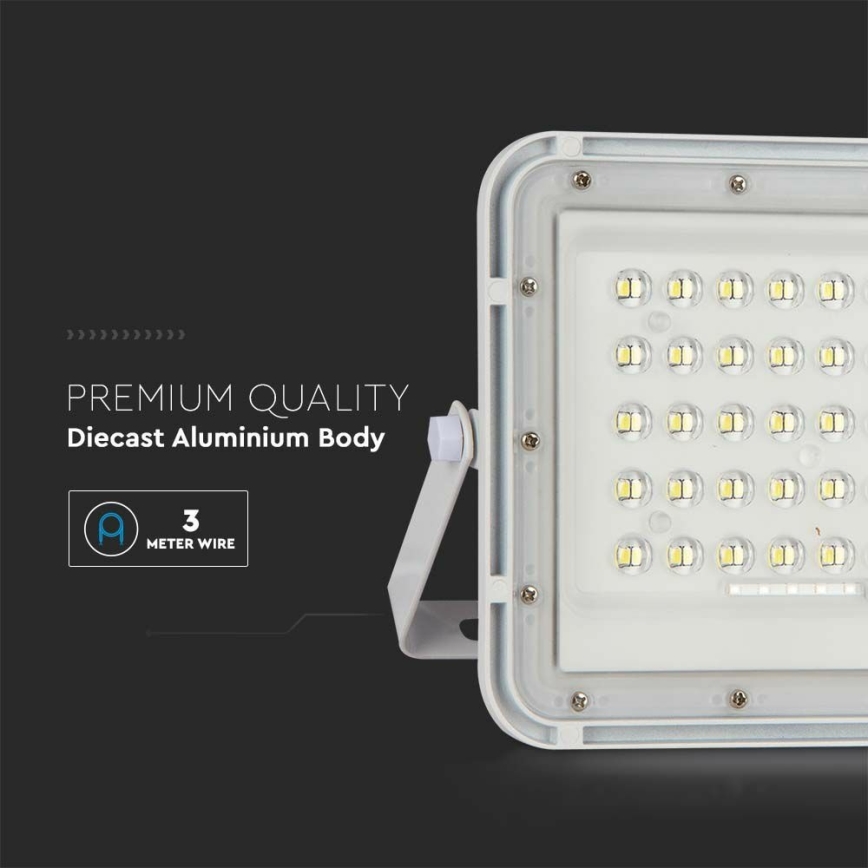 Proyector solar LED regulable de exterior LED/6W/3,2V IP65 6400K 5000 mAh blanco + mando a distancia