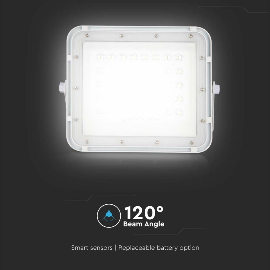 Proyector solar LED regulable de exterior LED/6W/3,2V IP65 6400K 5000 mAh blanco + mando a distancia