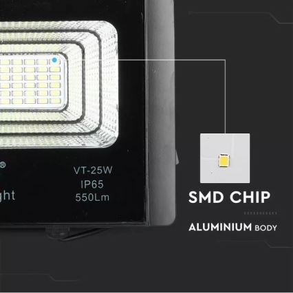 LED Proyector solar regulable LED/12W/3,2V 6000K IP65 5000 mAh + control remoto