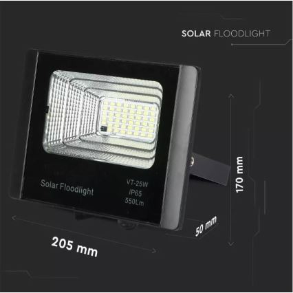 LED Proyector solar regulable LED/12W/3,2V 6000K IP65 5000 mAh + control remoto