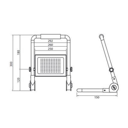 LED Reflector con soporte ADVIVE WORK LED/100W/230V IP65