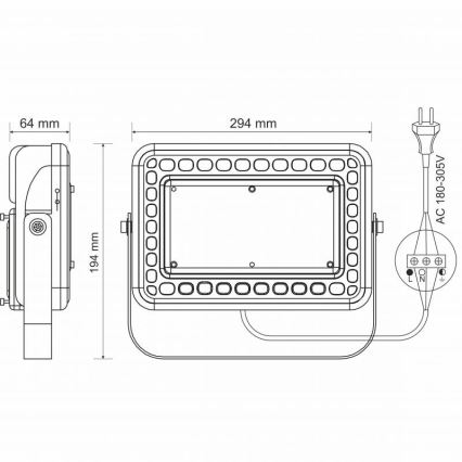 LED Reflector exterior PROFI LED/100W/180-305V IP65
