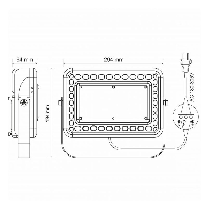 LED Reflector exterior PROFI LED/100W/180-305V IP65