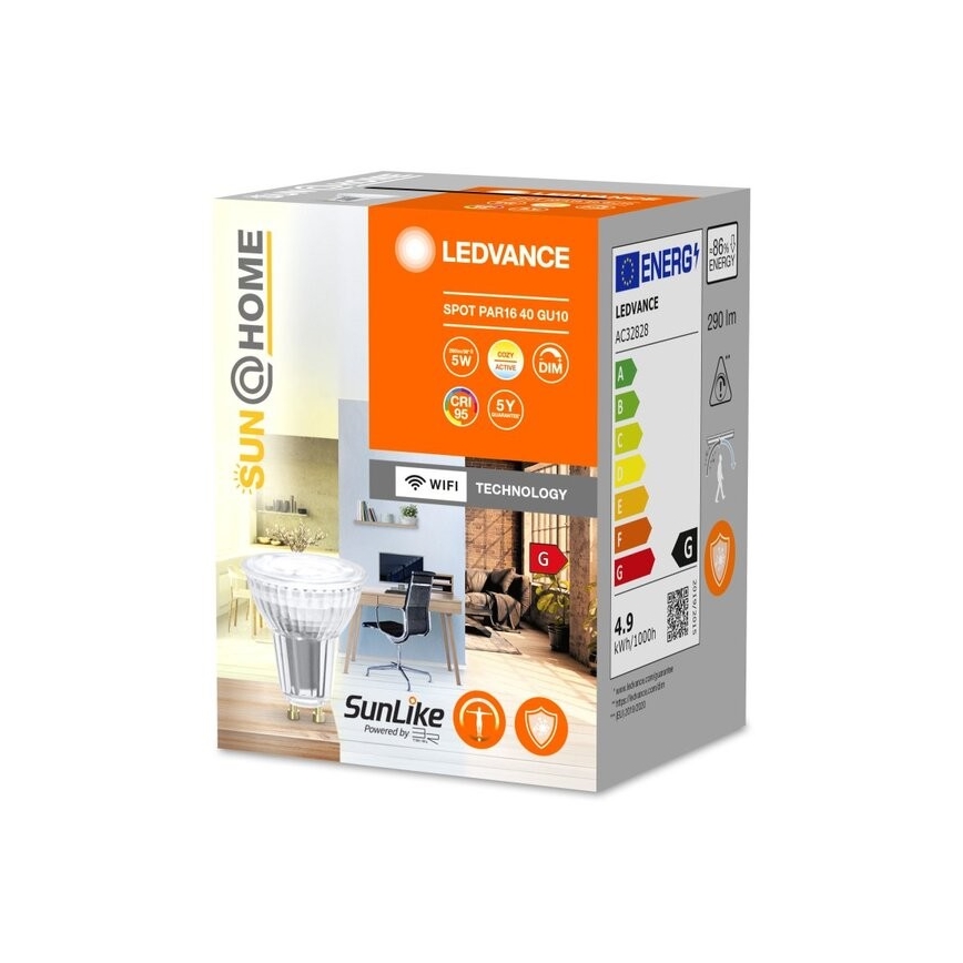 Bombilla LED regulable antibacteriana PAR16 GU10/4,9W/230V Wi-Fi - Ledvance