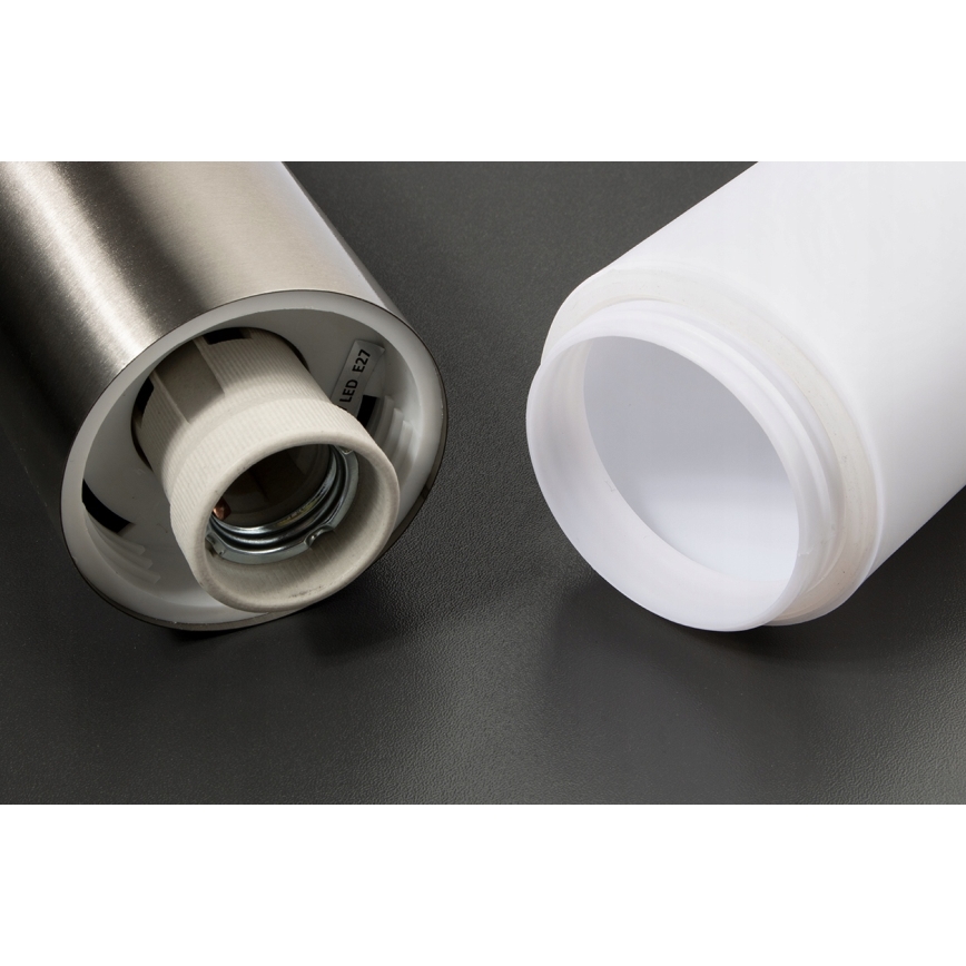 Aplique de pared LED regulable para exterior LIVIA 1xE27/6W/230V 2700-6500K Wi-Fi IP44 plateado