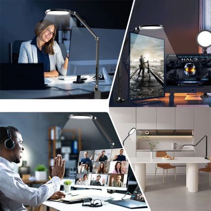 LED Regulable táctil flexible lámpara de mesa POINTIQ LED/15W/230V 3000-6500K CRI 96 negro
