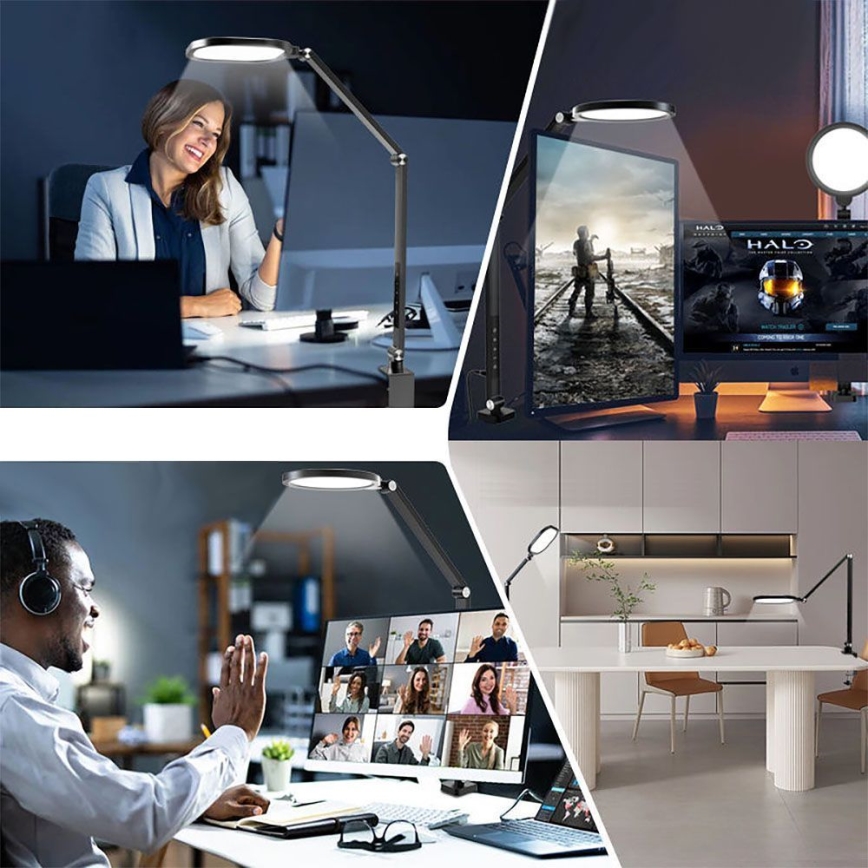 LED Regulable táctil flexible lámpara de mesa POINTIQ LED/15W/230V 3000-6500K CRI 96 negro