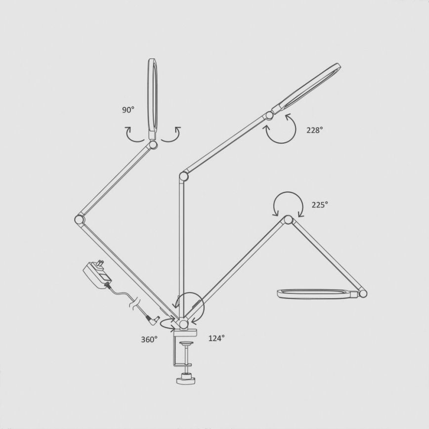 LED Regulable táctil flexible lámpara de mesa POINTIQ LED/15W/230V 3000-6500K CRI 96 negro