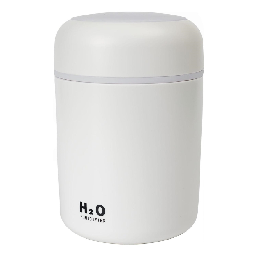LED RGB Difusor de aroma ultrasónico y humidificador de aire LED/2W 300ml blanco