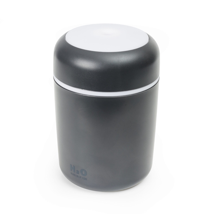 LED RGB Difusor de aroma ultrasónico y humidificador de aire LED/2W 300ml negro