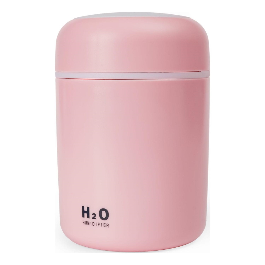 LED RGB Difusor de aroma ultrasónico y humidificador de aire LED/2W 300ml rosa