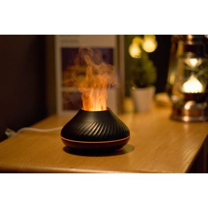 LED RGB Difusor de aromas con imitación de llama LED/6,5W/5V 130ml negro