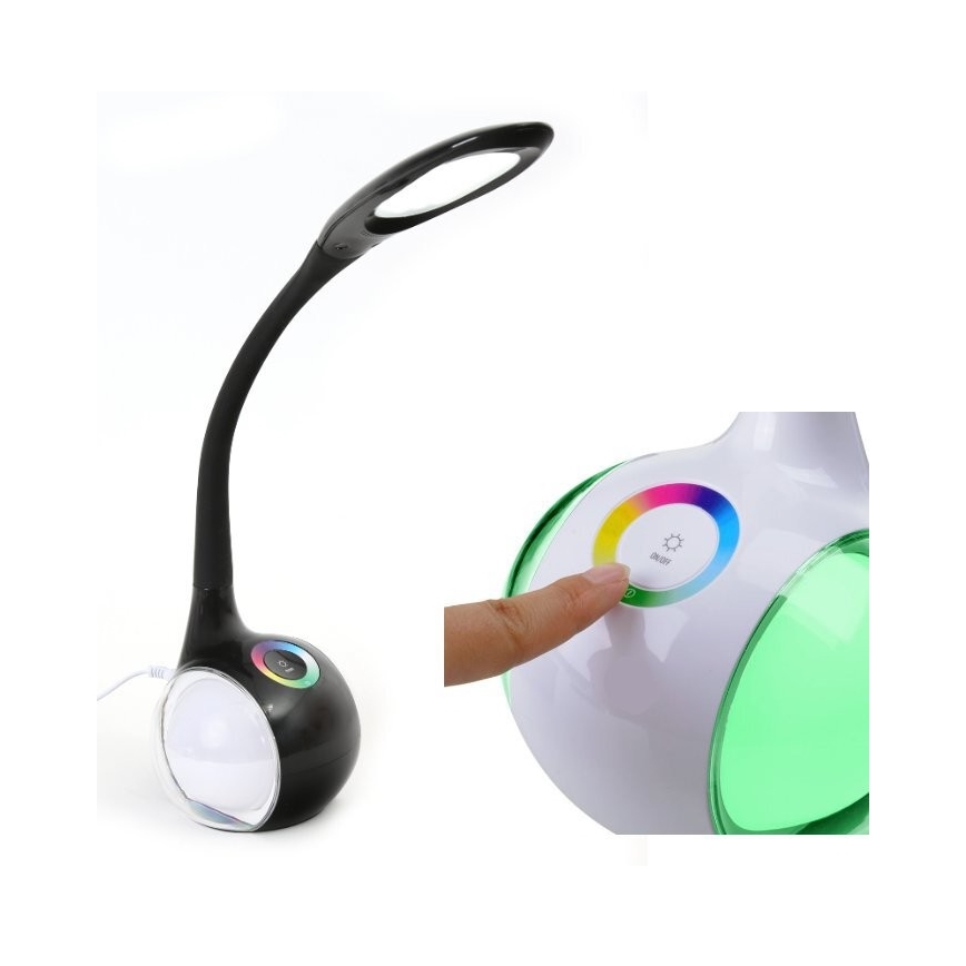 LED RGB Lámpara de mesa regulable LED/7W/230V color negro