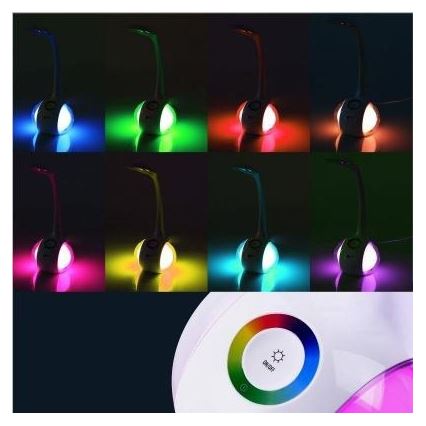 LED RGB Lámpara de mesa regulable LED/7W/230V color negro