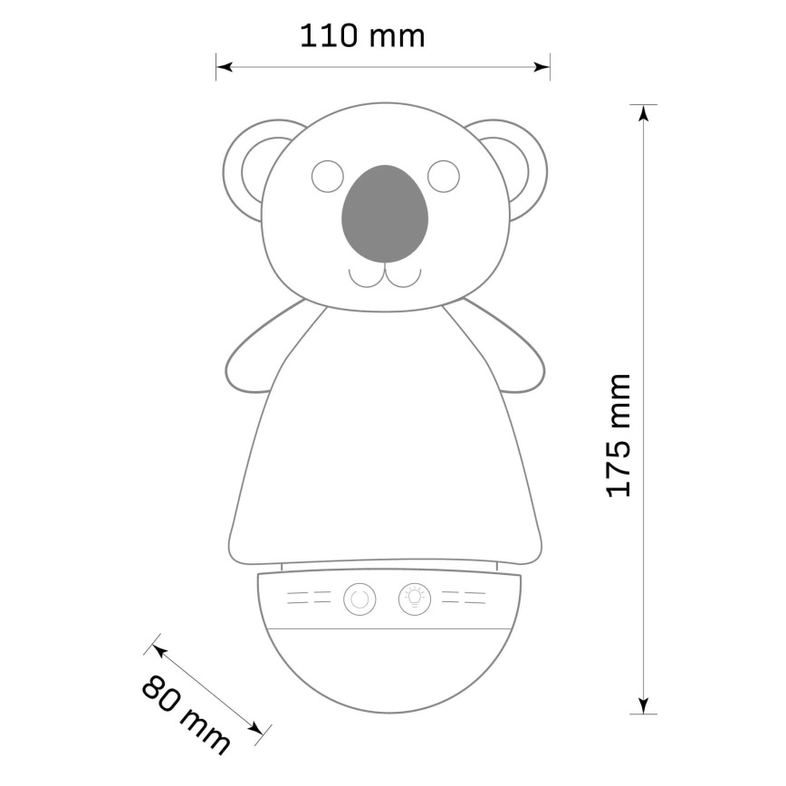 LED RGB Lámpara de noche infantil con melody 3xAAA/5V koala