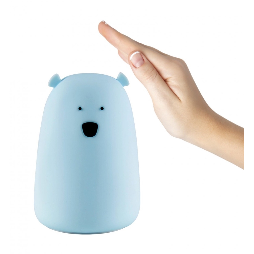 LED RGB Lámpara táctil infantil BEAR LED/0,8W/5V azul