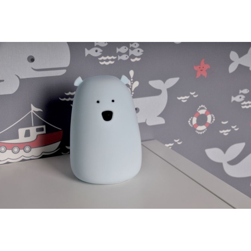 LED RGB Lámpara táctil infantil BEAR LED/0,8W/5V azul