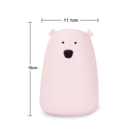LED RGB Lámpara táctil infantil BEAR LED/0,8W/5V azul