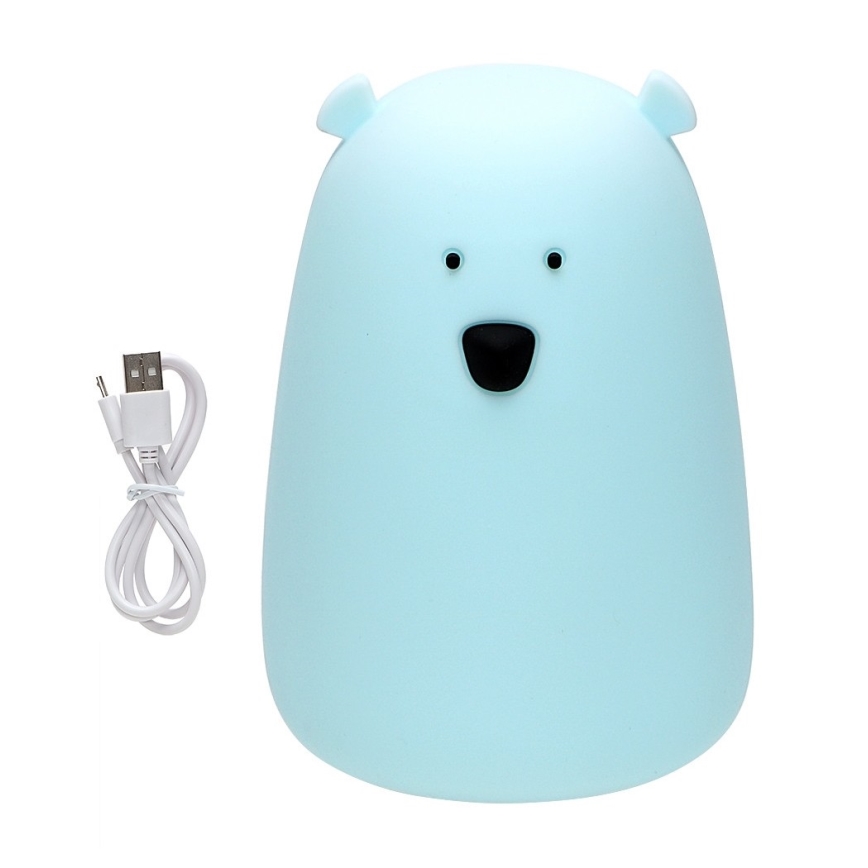 LED RGB Lámpara táctil infantil BEAR LED/0,8W/5V azul