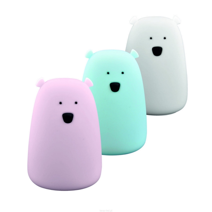 LED RGB Lámpara táctil infantil BEAR LED/0,8W/5V azul