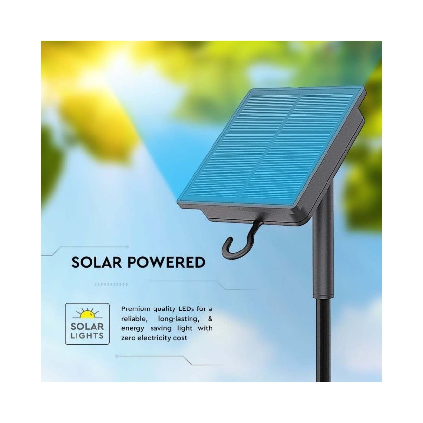 LED RGB Regulable solar Cinta LED/1,2W/3,7V IP67 5m + control remoto