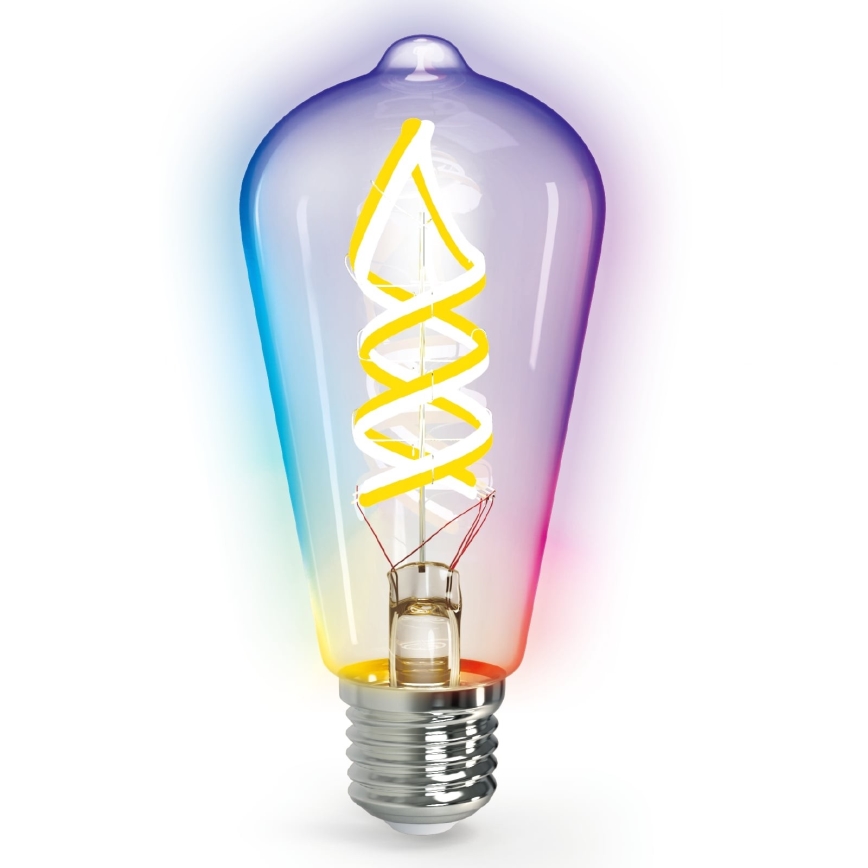 Bombilla LED RGBW regulable FILAMENT MESH Inteligente ST64 E27/4,9W/230V 2700K - Aigostar