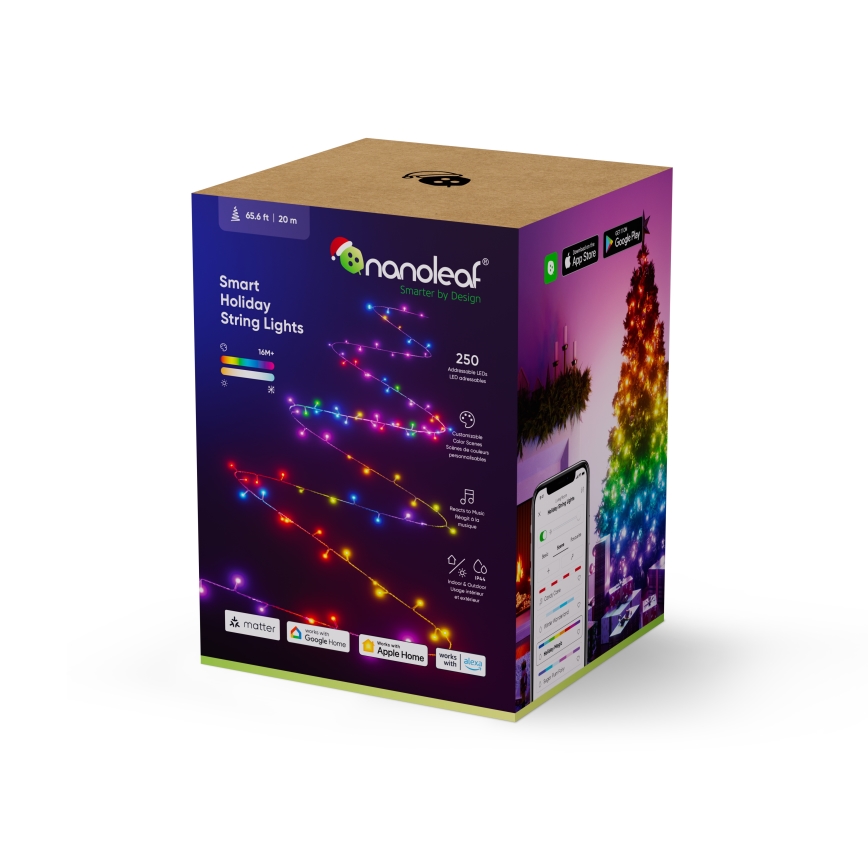 Nanoleaf - LED RGBW Cadena de Navidad para exteriores ESSENTIALS 250xLED 2x10m 2700-6500K Wi-Fi IP44