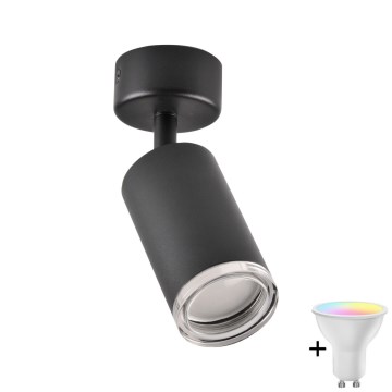 LED RGBW Foco empotrable regulable para baño TURYN 1xGU10/6W/230V 3000K Wi-Fi IP44 negro