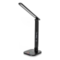 LED RGBW Lámpara de mesa táctil regulable con cargador inalámbrico, LCD mostrar y Puerto USB MAGNUS LED/6W/5V 3000-6500K negro