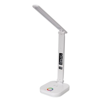 LED RGBW Lámpara de mesa táctil regulable con cargador inalámbrico, mostrar y Puerto USB MAGNUS LED/6W/5V 3000-6500K blanco