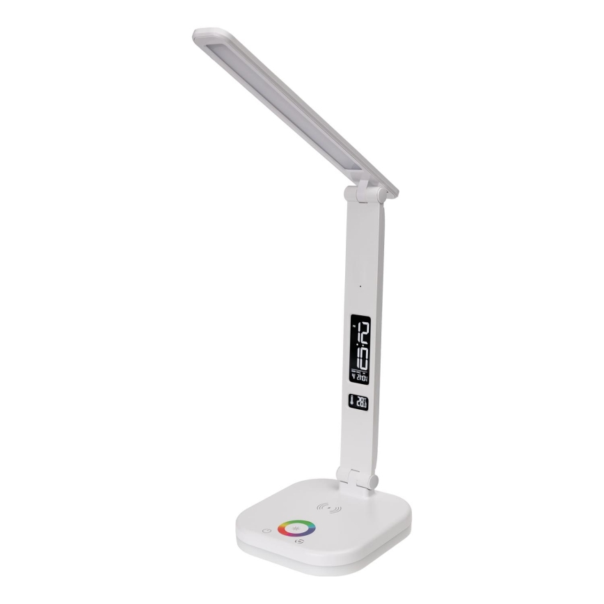 LED RGBW Lámpara de mesa táctil regulable con cargador inalámbrico, mostrar y Puerto USB MAGNUS LED/6W/5V 3000-6500K blanco