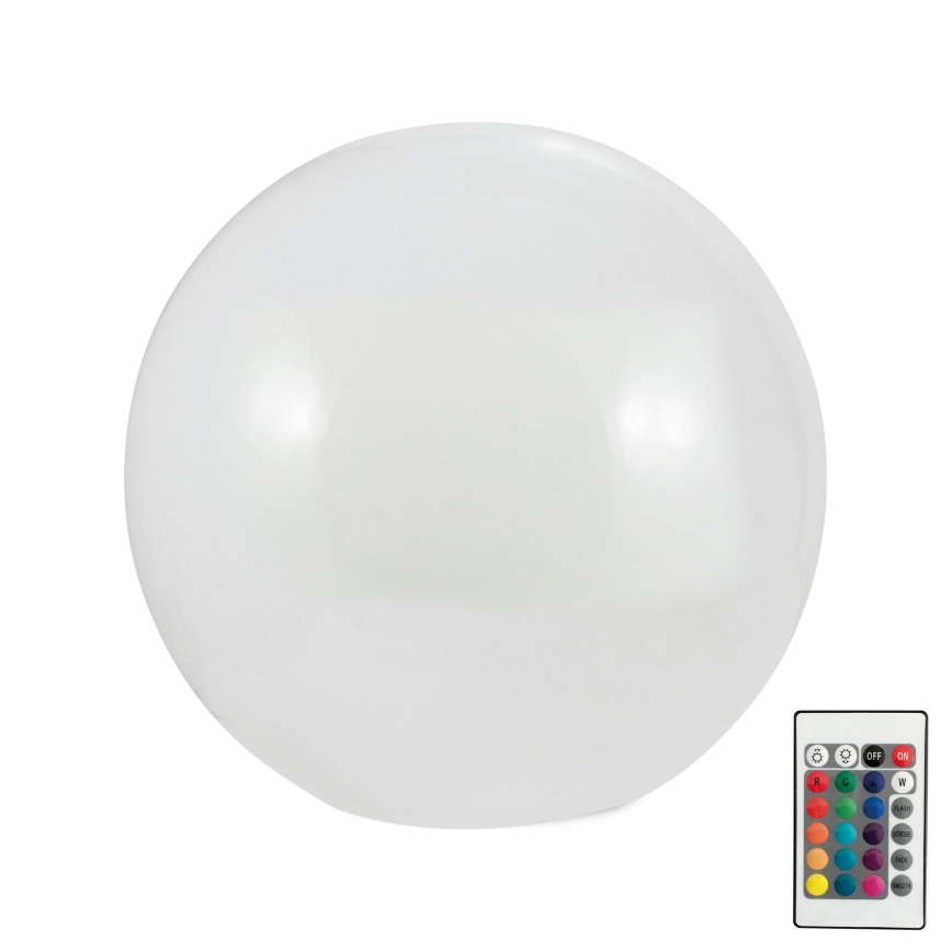 LED RGBW Lámpara solar BALL LED/3,2V 500 mAh diá. 20 cm IP65 + control remoto