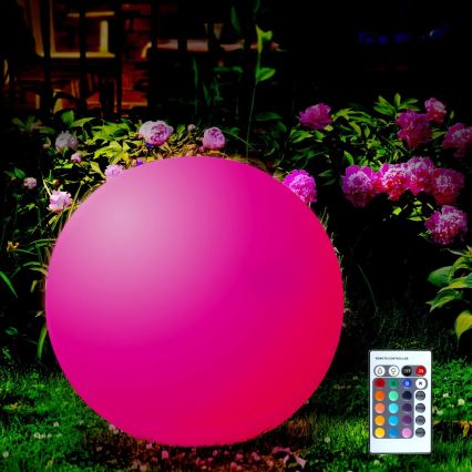 LED RGBW Lámpara solar BALL LED/3,2V 500 mAh diá. 20 cm IP65 + control remoto