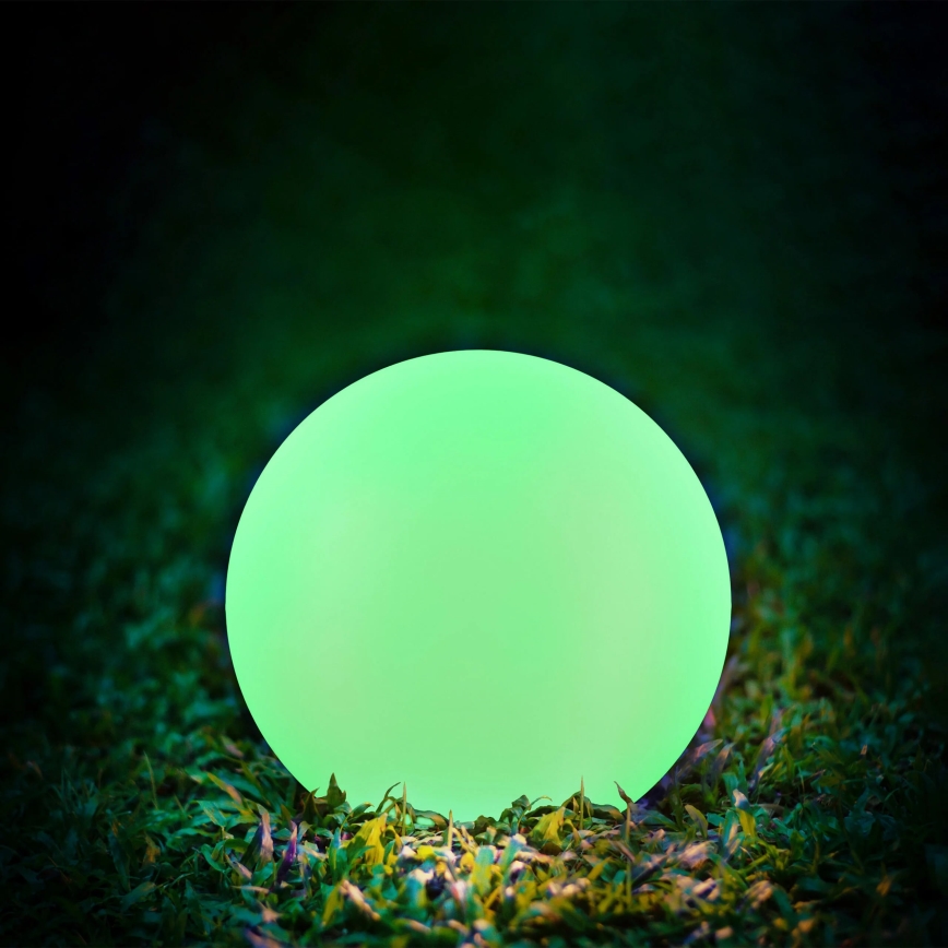 LED RGBW Lámpara solar BALL LED/3,2V 500 mAh diá. 20 cm IP65 + control remoto