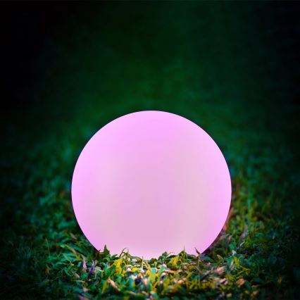 LED RGBW Lámpara solar BALL LED/3,2V 500 mAh diá. 20 cm IP65 + control remoto