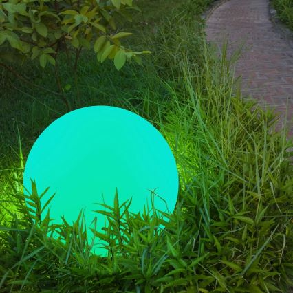 LED RGBW Lámpara solar BALL LED/3,2V 500 mAh diá. 20 cm IP65 + control remoto