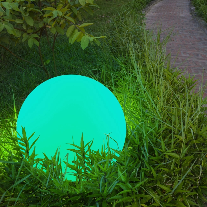 LED RGBW Lámpara solar BALL LED/3,2V 500 mAh diá. 20 cm IP65 + control remoto