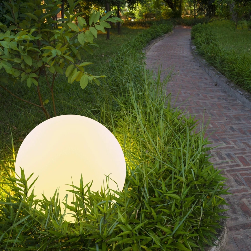 LED RGBW Lámpara solar BALL LED/3,2V 500 mAh diá. 20 cm IP65 + control remoto