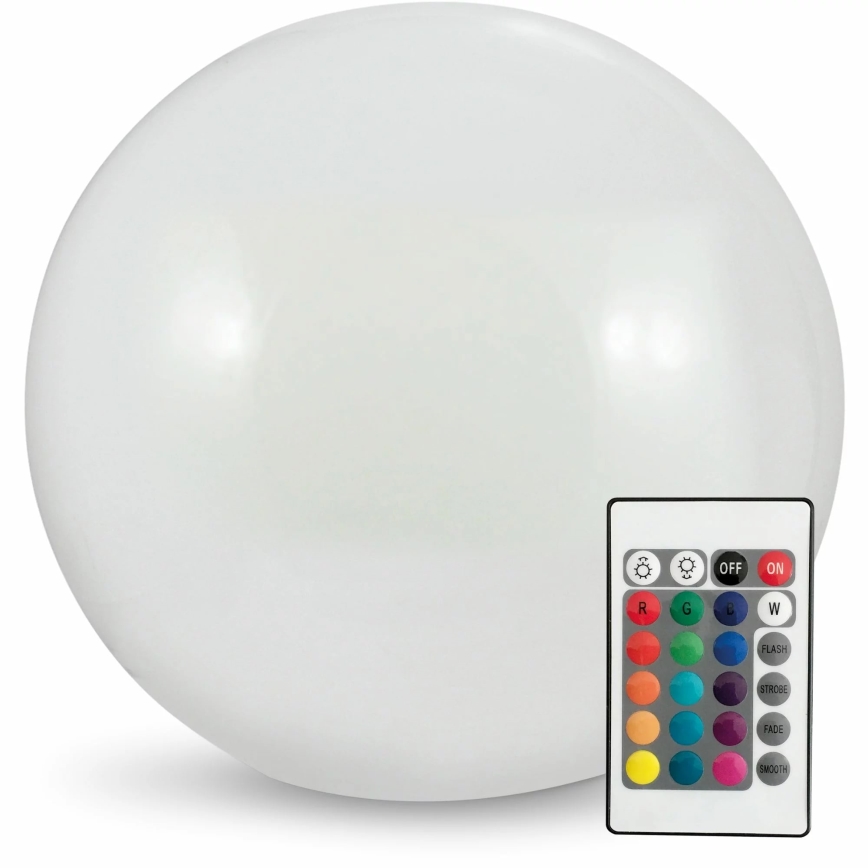 LED RGBW Lámpara solar BALL LED/3,2V 500 mAh diá. 20 cm IP65 + control remoto