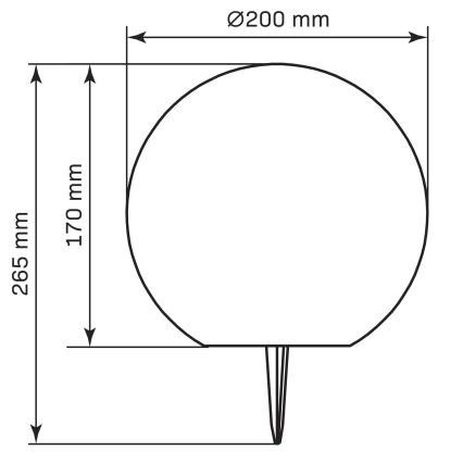 LED RGBW Lámpara solar BALL LED/3,2V 500 mAh diá. 20 cm IP65 + control remoto