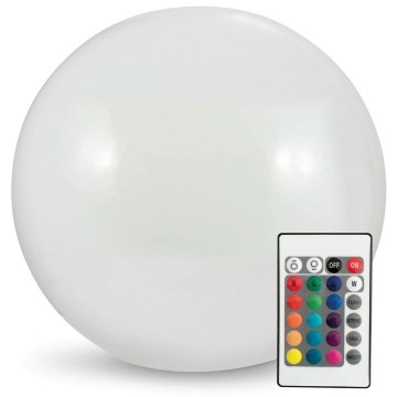 LED RGBW Lámpara solar BALL LED/3,7V 1500 mAh diá. 50 cm IP65 + control remoto