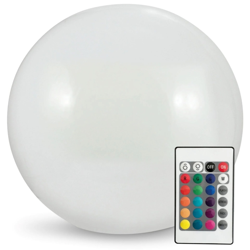 LED RGBW Lámpara solar BALL LED/3,7V 1500 mAh diá. 50 cm IP65 + control remoto