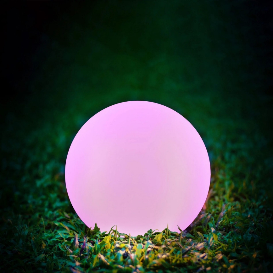 LED RGBW Lámpara solar BALL LED/3,7V 1500 mAh diá. 50 cm IP65 + control remoto