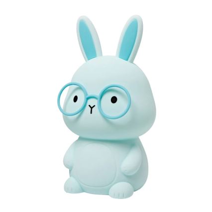 LED RGBW Lámpara táctil infantil regulable FLORKA LED/1W/5V USB 1200 mAh conejito azul
