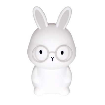 LED RGBW Lámpara táctil infantil regulable FLORKA LED/1W/5V USB 1200 mAh conejito blanco/gris